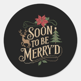 Snart till Merry’d Engaged Par Matching Ugly C Runt Klistermärke