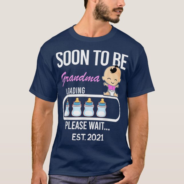 Snart till mormor EST 2021 2020 Gift Tee Funny (Framsida)