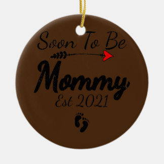 Snart till Mors dag för Graviden Mamma Julgransprydnad Keramik
