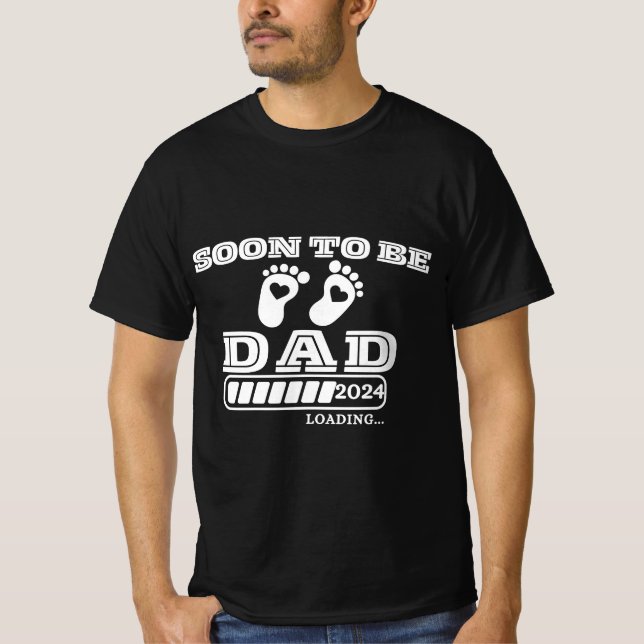 Snart till Pappa 2024-lastning för Gravid T Shirt (Framsida)