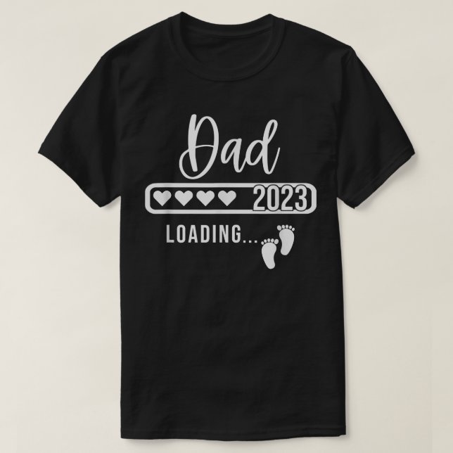 Snart till Pappa Est 2023 Baby lastad Gravid och T Shirt (Design framsida)