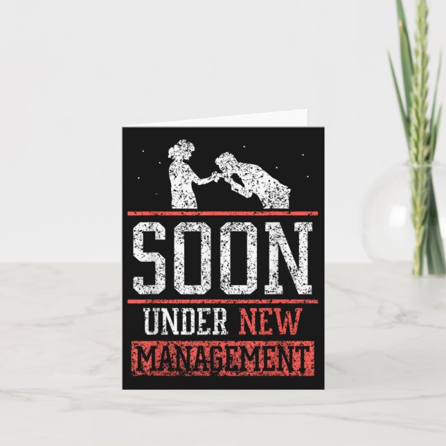 Snart under New Management Team Bachelor Groom Par Kort (Framsida)