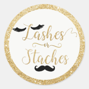 Snärtar eller den Staches baby showergender Runt Klistermärke