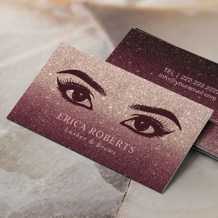 Snärtar & krönMakeupkonstnär rosa guld- Ombre Visitkort