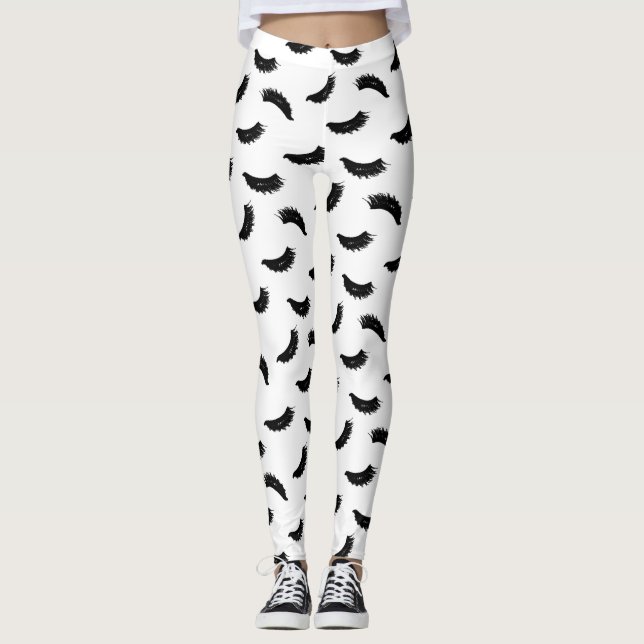 Snärtar mönstrar moderna ögonfransf8orlängningar leggings (Framsida)