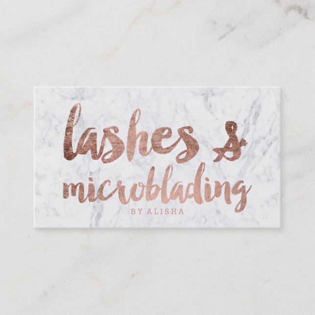 Snärtar som microblading rosa guld för fauxen, visitkort (Framsida)
