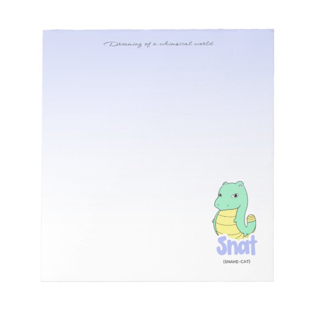 Snat (Snake + Cat) Purple Notepad Anteckningsblock (Framsida)