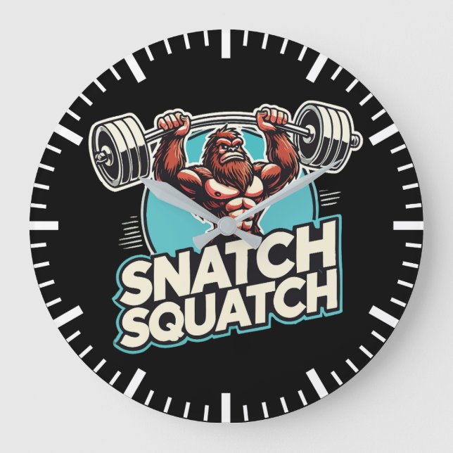 Snatch Squatch - Funny Weightlift Stor Klocka (Framsida)