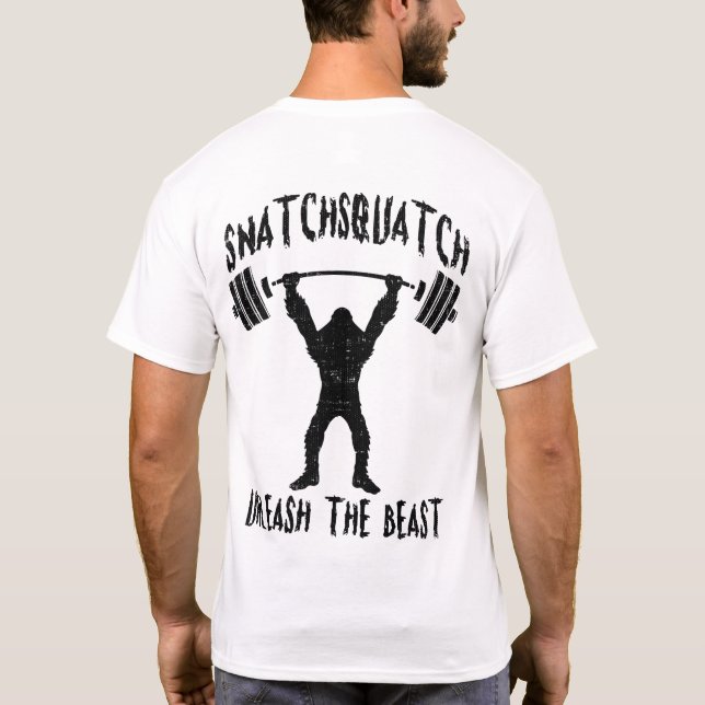 Snatchsquatch, Tecknad Big Foot, Beast, underlig G T-shirt (Baksida)