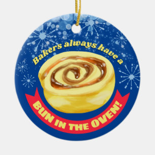 Snätig kanel med gräddbageri Jul Julgransprydnad Keramik