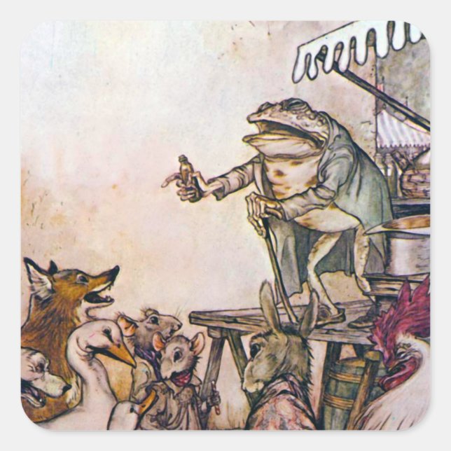 Snattergrodan Fyrkantigt Klistermärke (Framsida)