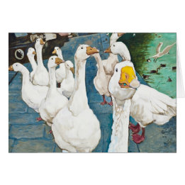 Snattrande! Gäss i stadsanpassadet Hälsningskort