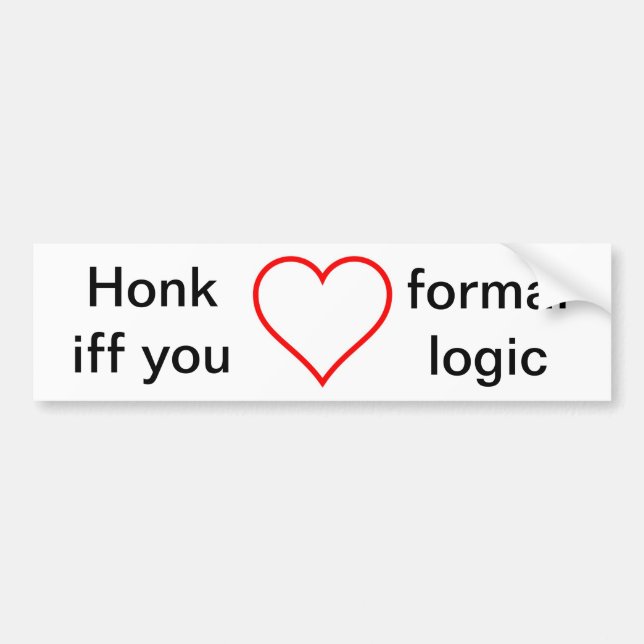 Snattrande iff älskar du formell logik bildekal (Framsidan)