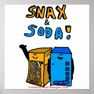 Snax och sodavattenaffisch poster