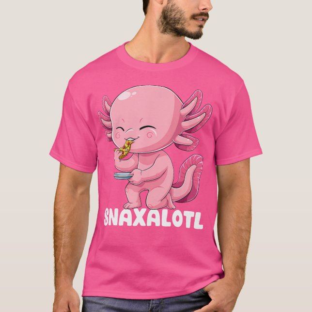 Snaxalotl Axolotl Pizza Mexican Salamander Walking T Shirt (Framsida)
