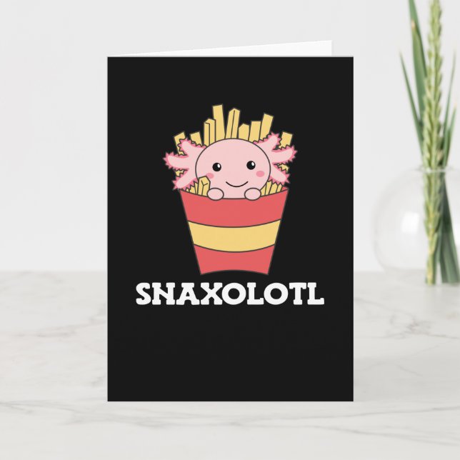 Snaxolotl Axolotl Älskare Cute Animals Fries Kort (Framsida)