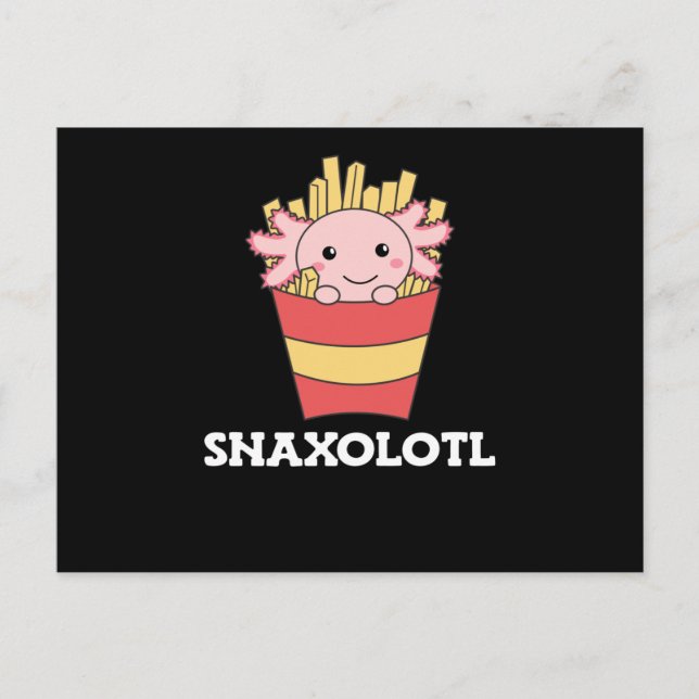 Snaxolotl Axolotl Älskare Cute Animals Fries Vykort (Framsida)