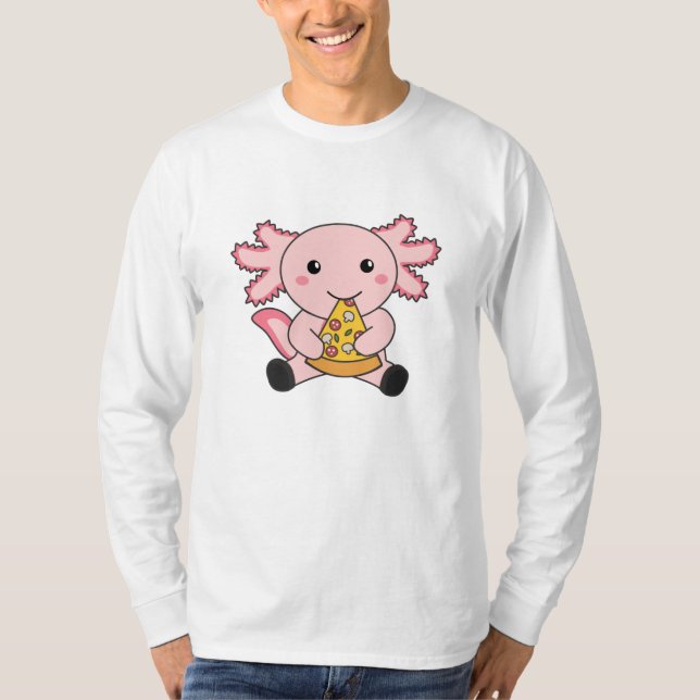Snaxolotl Axolotl Älskare Cute Animals Pizza T Shirt (Framsida)
