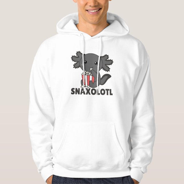 Snaxolotl Axolotl Älskare Sweet Animals Popcorn Hoodie (Framsida)