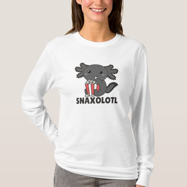 Snaxolotl Axolotl Älskare Sweet Animals Popcorn T Shirt (Framsida)