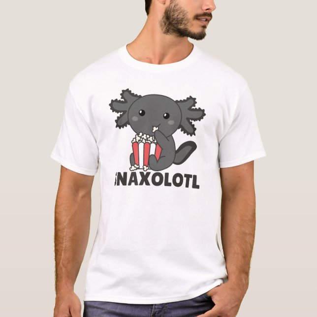 Snaxolotl Axolotl Älskare Sweet Animals Popcorn T Shirt (Framsida)
