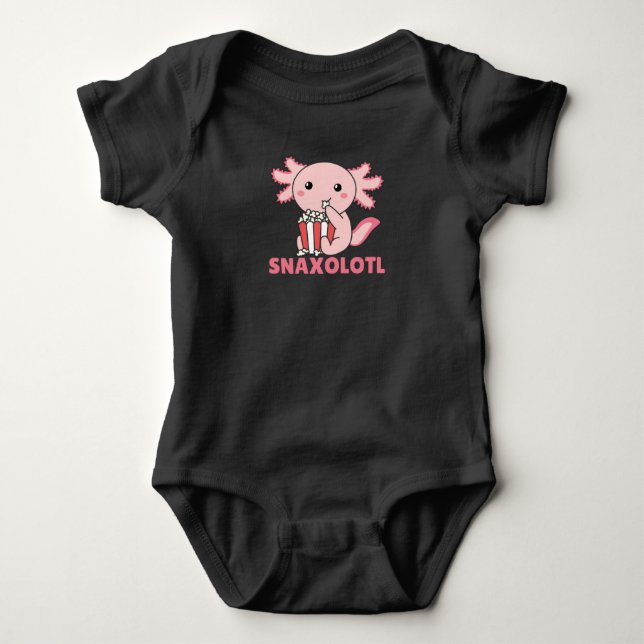 Snaxolotl Axolotl Älskare Sweet Animals Popcorn T Shirt (Framsida)