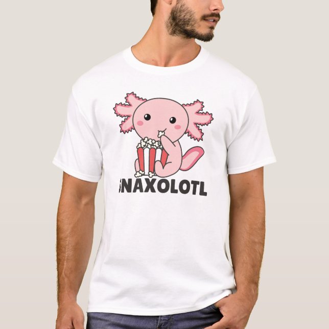 Snaxolotl Axolotl Älskare Sweet Animals Popcorn T Shirt (Framsida)