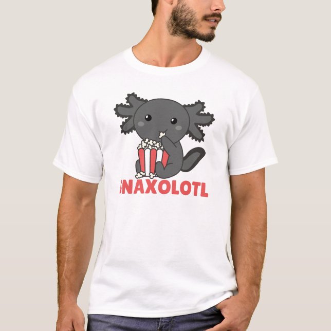 Snaxolotl Axolotl Älskare Sweet Animals Popcorn T Shirt (Framsida)