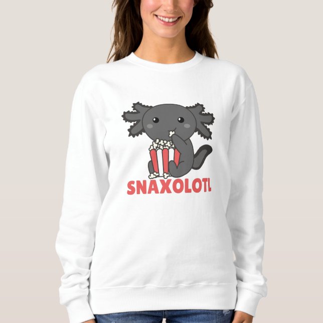 Snaxolotl Axolotl Älskare Sweet Animals Popcorn T Shirt (Framsida)