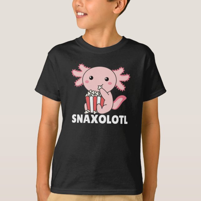 Snaxolotl Axolotl Älskare Sweet Animals Popcorn T Shirt (Framsida)