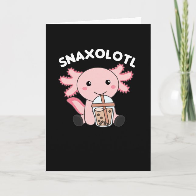 Snaxolotl Axolotl Bubble Tea Älskare Sweet Animals Kort (Framsida)