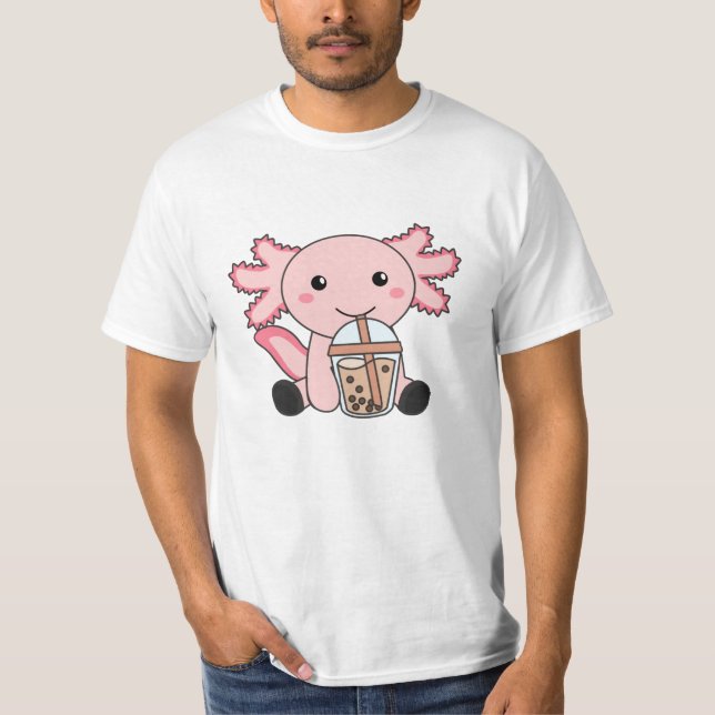 Snaxolotl Axolotl Bubble Tea Älskare Sweet Animals T Shirt (Framsida)