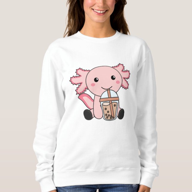 Snaxolotl Axolotl Bubble Tea Älskare Sweet Animals T Shirt (Framsida)