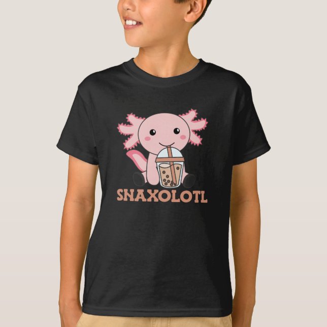 Snaxolotl Axolotl Bubble Tea Älskare Sweet Animals T Shirt (Framsida)