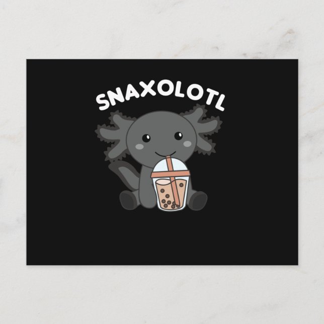 Snaxolotl Axolotl Bubble Tea Älskare Sweet Animals Vykort (Framsida)