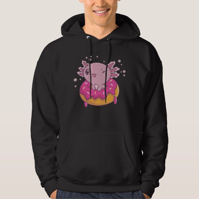 Snaxolotl Axolotl Donut Älskare Söta djur Hoodie (Framsida)