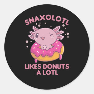 Snaxolotl Axolotl Donut Älskare Söta djur Runt Klistermärke