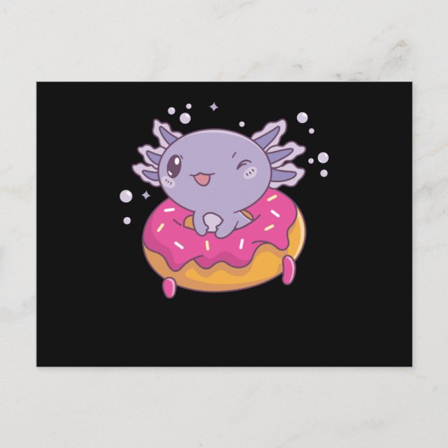 Snaxolotl Axolotl Donut Älskare Söta djur Vykort (Framsida)