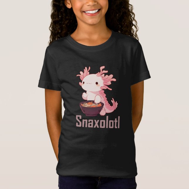 Snaxolotl Axolotl Girls T Shirt (Framsida)