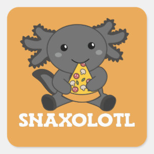 Snaxolotl Axolotl Pizza Älskare Sweet Animals Squa Fyrkantigt Klistermärke