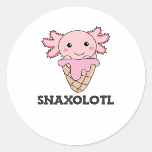 Snaxolotl Axolotl Strawberry Ice Älskare Sweet Runt Klistermärke
