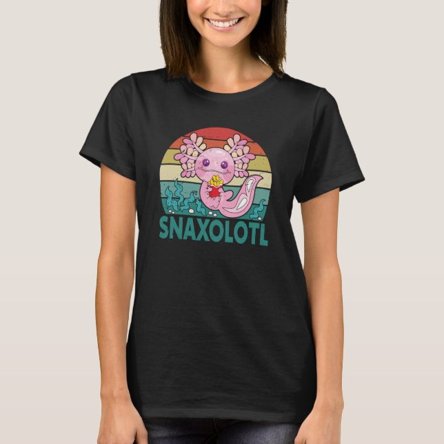 Snaxolotl Cute Axolotl French Fries Food Animal T Shirt (Framsida)