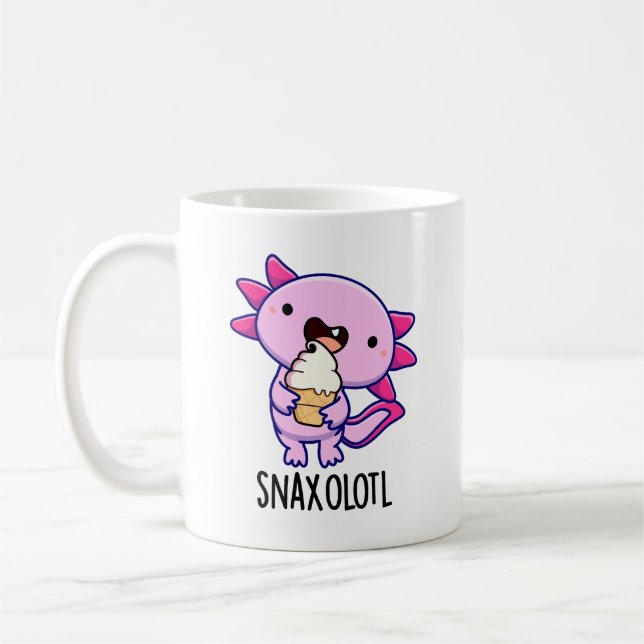 Snaxolotl Funny Axolotl Pun Kaffemugg (Vänster)