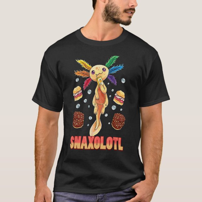 Snaxolotl Funny Cute Axolotl Food Kärlek finns i T Shirt (Framsida)