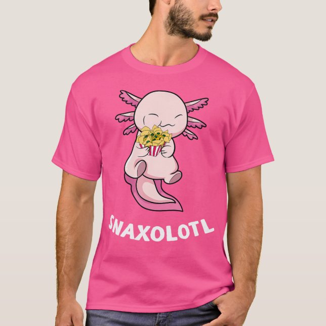 Snaxolotl Snack Nacho Cute Rosa Axolotl Salamander T Shirt (Framsida)