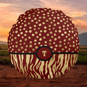 Snazzy Animal Print Inspired Guld Brown and Black Rund Kudde