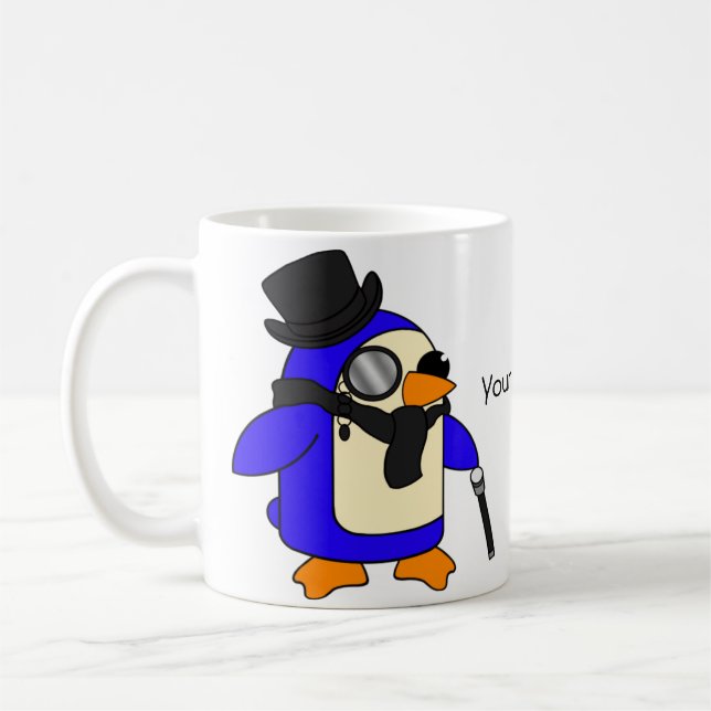 Snazzy Black Penguins Kaffemugg (Vänster)