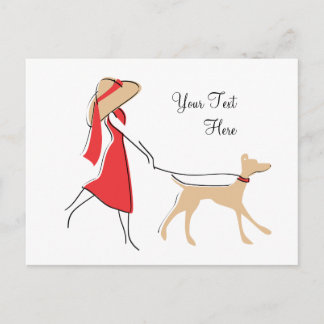 Snazzy Dog Walker Vykort
