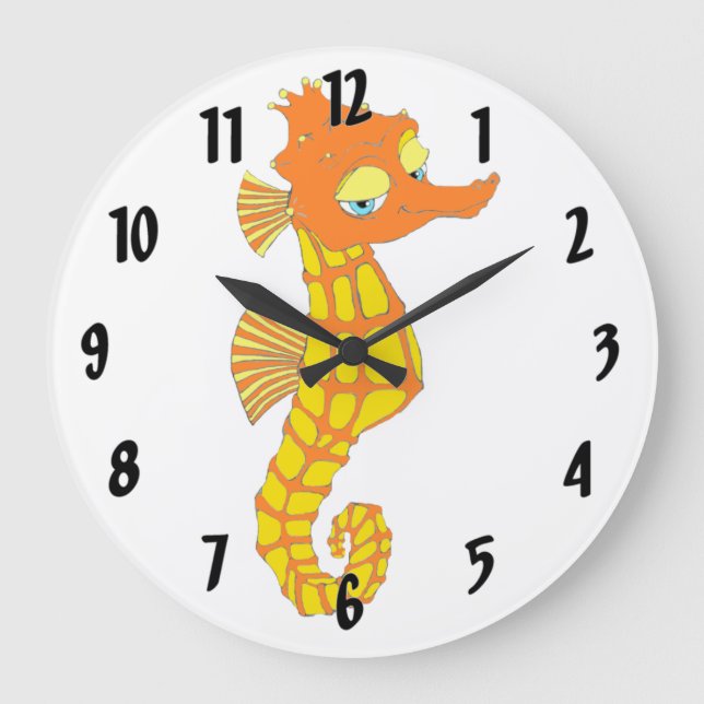 Snazzy Seahorse Stor Klocka (Framsida)
