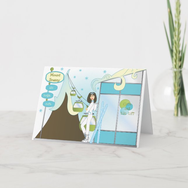 Snazzy skida logen helgkort (Framsida)